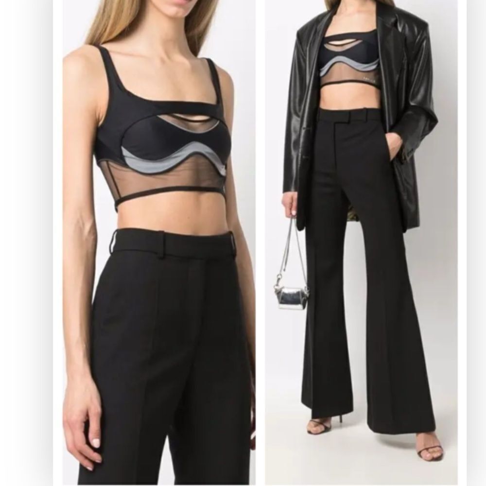 MUGLER panelled cut-out bralette size 40/L NWT $798